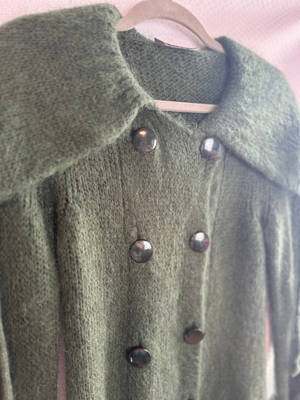 60. Siste's cardigan; mohair blend; made in Italy; size large